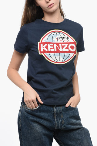 Crew Neck LE MONDE T-Shirt with Front Embroidery