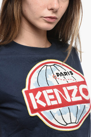Crew Neck LE MONDE T-Shirt with Front Embroidery