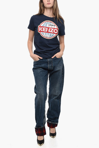 Crew Neck LE MONDE T-Shirt with Front Embroidery