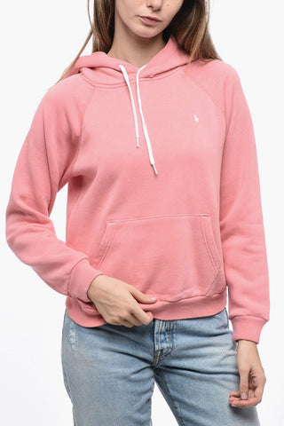 Fleece Cotton Blend Hoodie with Embroidered Logo