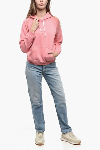 Fleece Cotton Blend Hoodie with Embroidered Logo