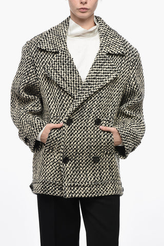 Cappotto Doppiopetto In Lana Knit