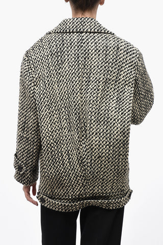 Cappotto Doppiopetto In Lana Knit