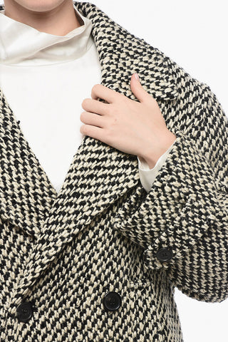 Cappotto Doppiopetto In Lana Knit