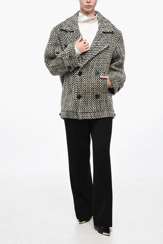 Cappotto Doppiopetto In Lana Knit