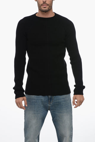 LUXOR Crew Neck Cashmere Blend Pullover with Jacquard Details