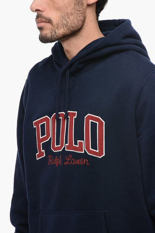 Cotton Blend Hoodie with Corduroy Logo Patches