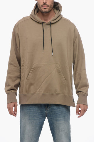 Brushed Cotton Sweatshirt with Side Slit