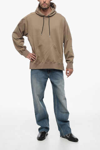 Brushed Cotton Sweatshirt with Side Slit