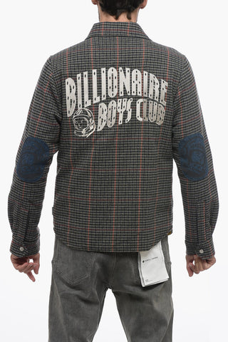 Distric Check Motif Utility Overshirt with Embroidered Maxi Logo