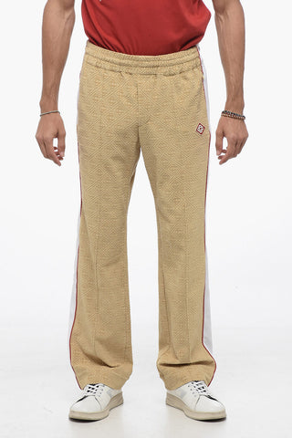 Joggers in Velour con Bande a Contrasto Laterali