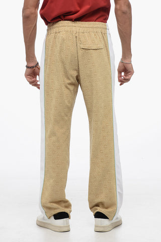 Joggers in Velour con Bande a Contrasto Laterali