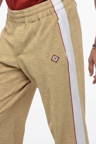 Joggers in Velour con Bande a Contrasto Laterali