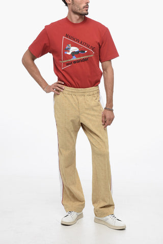 Velvet Joggers with Side Contrast Bands