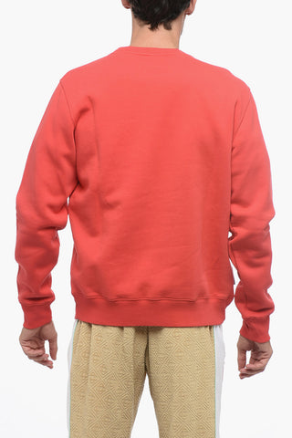 Fleeced Cotton Crew-neck Sweatshirt with Embroidered Logo