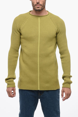 LUXOR Crew Neck Cashmere Blend Pullover with Jacquard Details