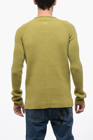 LUXOR Crew Neck Cashmere Blend Pullover with Jacquard Details