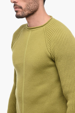 LUXOR Crew Neck Cashmere Blend Pullover with Jacquard Details
