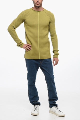 LUXOR Crew Neck Cashmere Blend Pullover with Jacquard Details