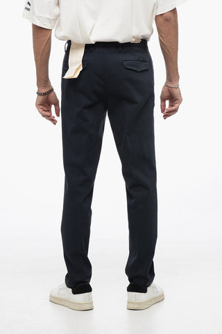 Single-Pleat Stretch Cotton Pants