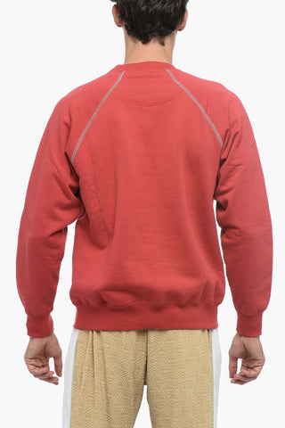 MAISON KITSUNE' 코튼 플리스 크루넥 스웨트셔츠 앞면 프린트