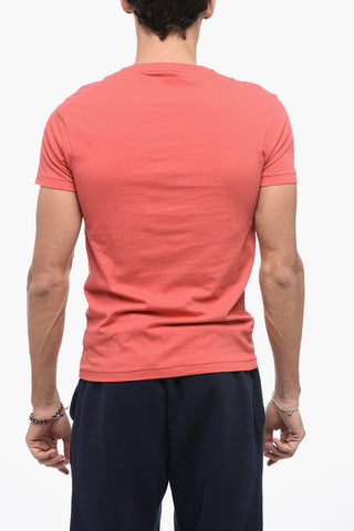T-Shirt Girocollo in Cotone con Logo Ricamato