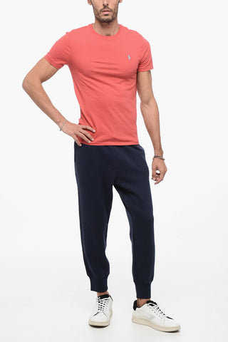 T-Shirt Girocollo in Cotone con Logo Ricamato