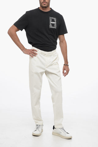 Single-Pleat Stretch Cotton Pants