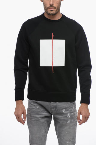 Contrast Printed Crew-neck Sweatshirt