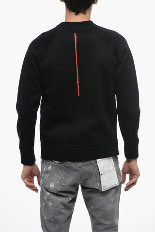 Contrast Printed Crew-neck Sweatshirt