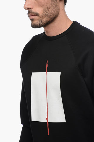 Contrast Printed Crew-neck Sweatshirt
