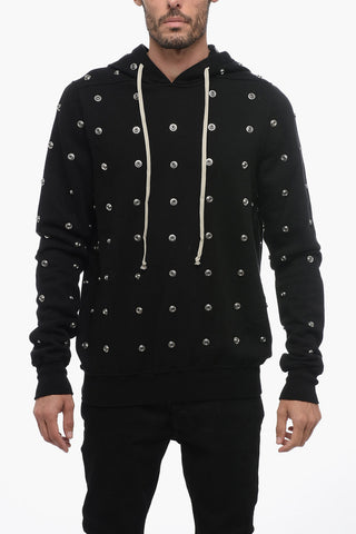 DRKSHDW Cotton Hoodie with Decorative Snap Buttons
