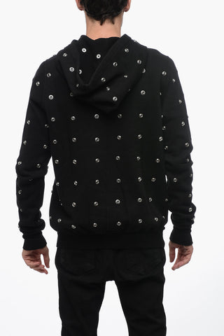 DRKSHDW Cotton Hoodie with Decorative Snap Buttons