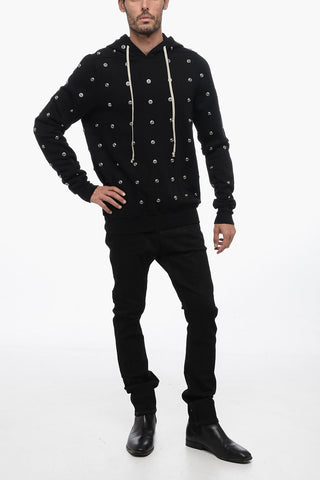 DRKSHDW Cotton Hoodie with Decorative Snap Buttons