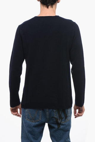LACOSTE X CDG Crew Neck Wool Sweater with Jacquard Logo