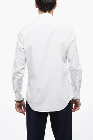 Poplin Cotton Shirt with Spread Collar