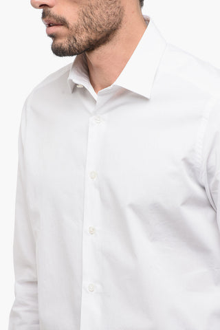 Poplin Cotton Shirt with Spread Collar