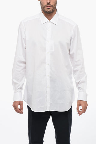 Cotton Poplin Shirt with Classic Collar