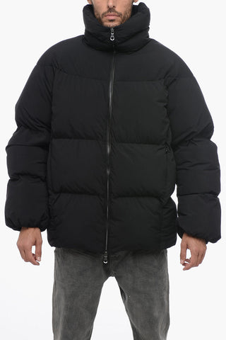 Solid Color Padded Jacket with Zip Closure