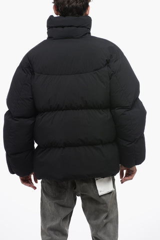 Solid Color Padded Jacket with Zip Closure