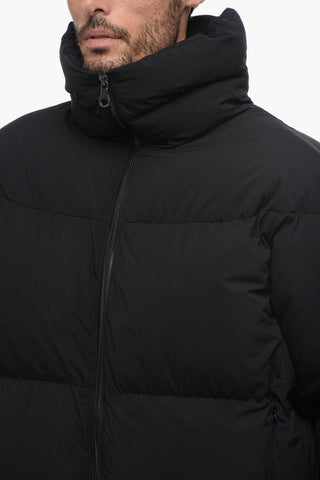 Solid Color Padded Jacket with Zip Closure