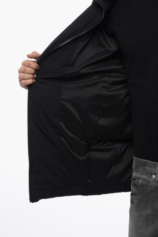 Solid Color Padded Jacket with Zip Closure