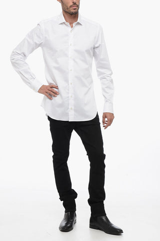 Spread Collar Poplin Cotton Slim Fit Shirt