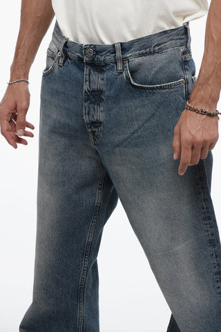 Jeans regular Fit con Cuciture a Vista 25cm