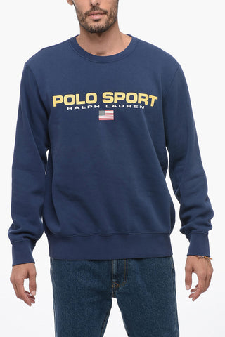 POLO SPORT Crew Neck Fleece Cotton Sweatshirt with Print