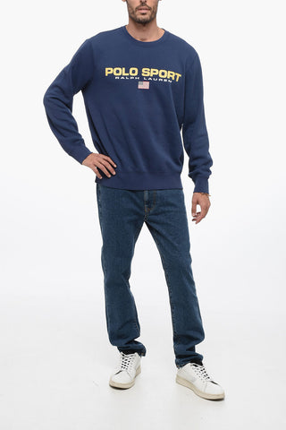 POLO SPORT Crew Neck Fleece Cotton Sweatshirt with Print