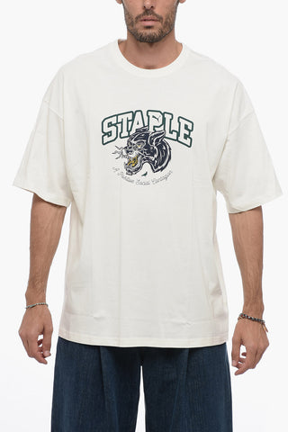 STAPLE Crew-Neck T-shirt with Rib Edge