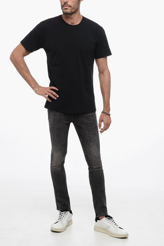 Solid Color Cotton Crew-neck T-shirt