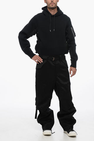 Belted Cargo Pants with Lace Detail