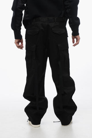 Belted Cargo Pants with Lace Detail